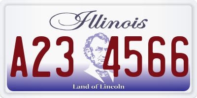 IL license plate A234566
