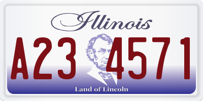 IL license plate A234571