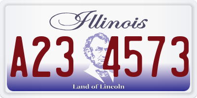 IL license plate A234573