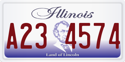 IL license plate A234574