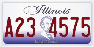 IL license plate A234575