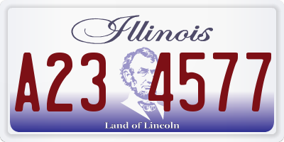 IL license plate A234577