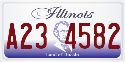 IL license plate A234582