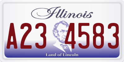 IL license plate A234583