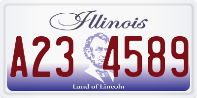 IL license plate A234589