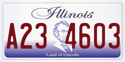 IL license plate A234603