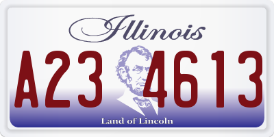 IL license plate A234613