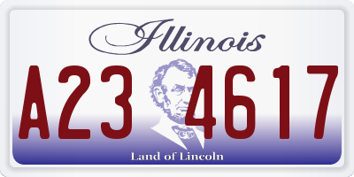 IL license plate A234617
