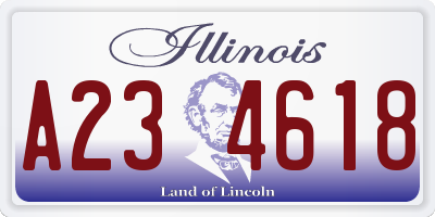 IL license plate A234618