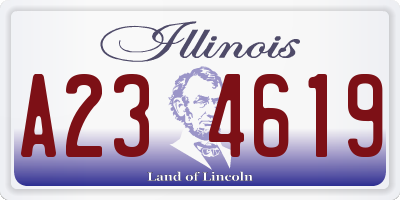 IL license plate A234619