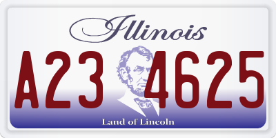 IL license plate A234625