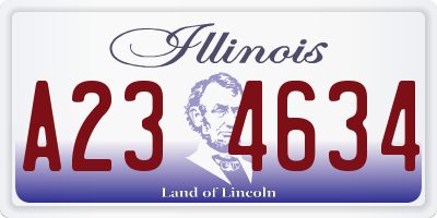 IL license plate A234634
