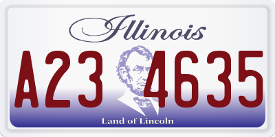 IL license plate A234635