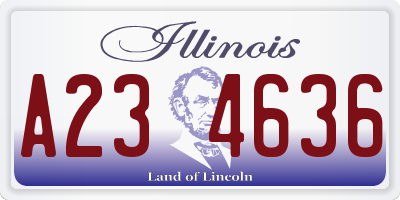IL license plate A234636