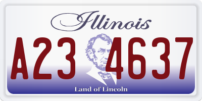 IL license plate A234637