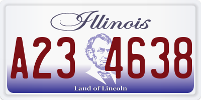 IL license plate A234638