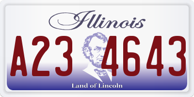 IL license plate A234643