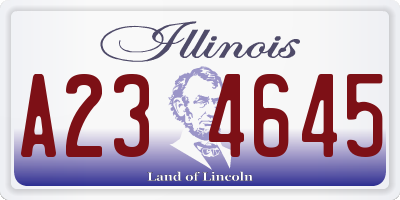 IL license plate A234645