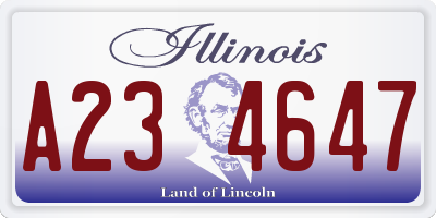 IL license plate A234647
