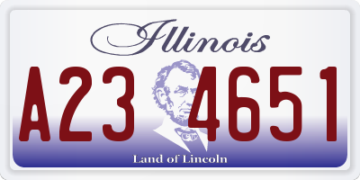 IL license plate A234651
