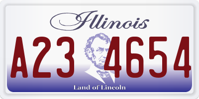 IL license plate A234654