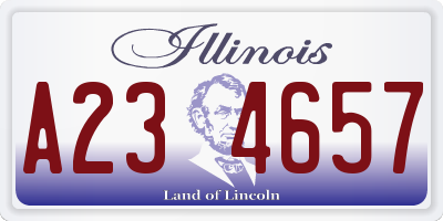 IL license plate A234657