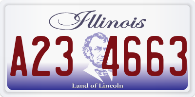 IL license plate A234663