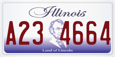 IL license plate A234664