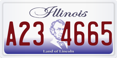 IL license plate A234665