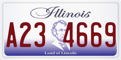 IL license plate A234669