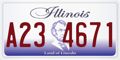 IL license plate A234671