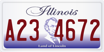 IL license plate A234672