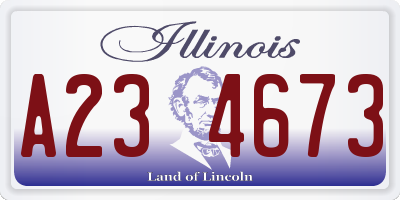 IL license plate A234673