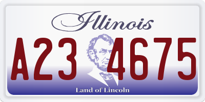 IL license plate A234675