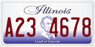 IL license plate A234678