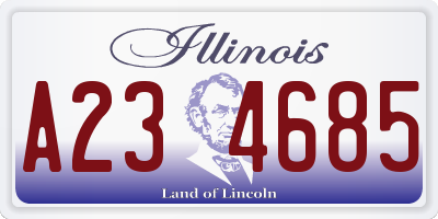 IL license plate A234685