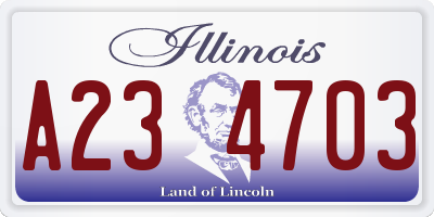IL license plate A234703