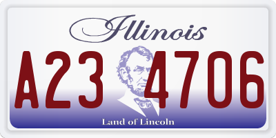 IL license plate A234706