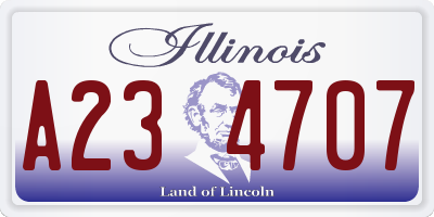 IL license plate A234707