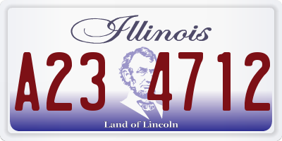 IL license plate A234712
