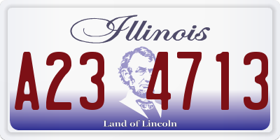 IL license plate A234713