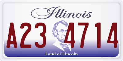 IL license plate A234714