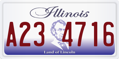 IL license plate A234716