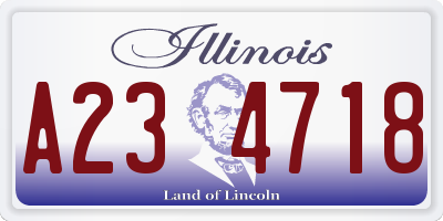 IL license plate A234718