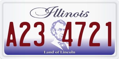 IL license plate A234721