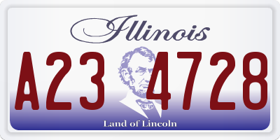 IL license plate A234728