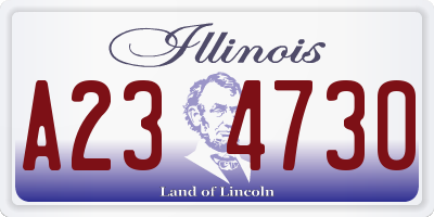 IL license plate A234730