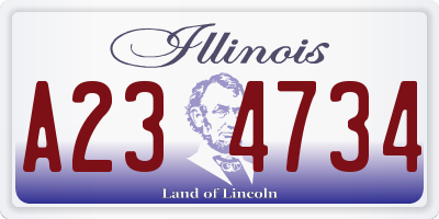 IL license plate A234734