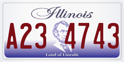 IL license plate A234743