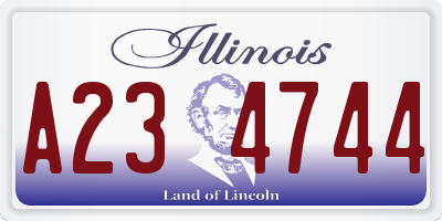 IL license plate A234744